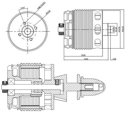 Multi-Rotor Motor MC3536-380KV 6S 