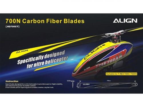 Align 700N Carbon Fiber Blades #HD700CT 