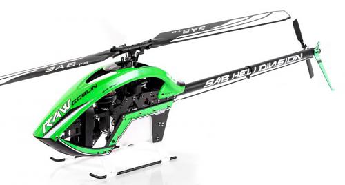 Sab Goblin RAW 700 size NITRO helicopter kit with Blades ,green neon