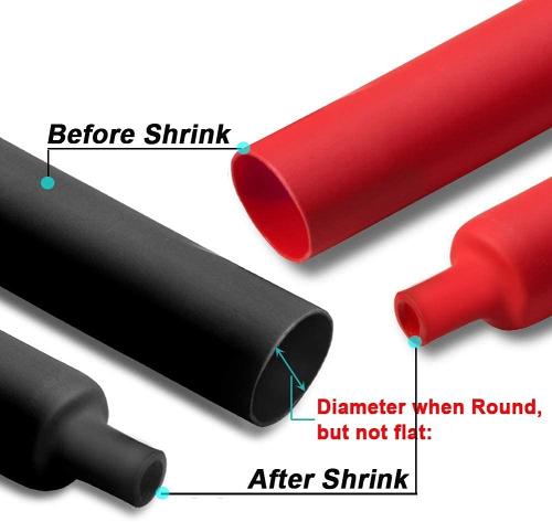 Heat Shrink Tubing D: 2.4mm, 2:1 rate, 1 meter, Red and Black 