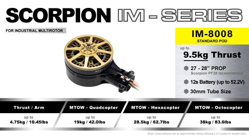 Scorpion UAV Industrial Multirotor Motor IM-8008 Standard Pod 