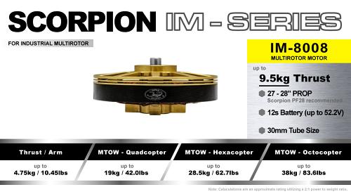 Scorpion UAV Industrial Multirotor Motor IM-8016-100kv 