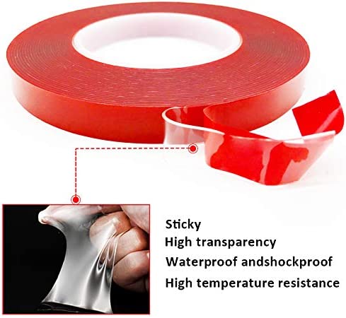 CLEAR double sided sticky acrylic gel adhesive tape 2mm thick, 15mm wide