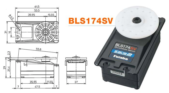 Futaba BLS174HV Servo – 9.6kg 0.09s HV Brushless for RC